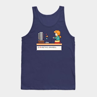 I Love Retro Games Pixel Art Illustration Tank Top